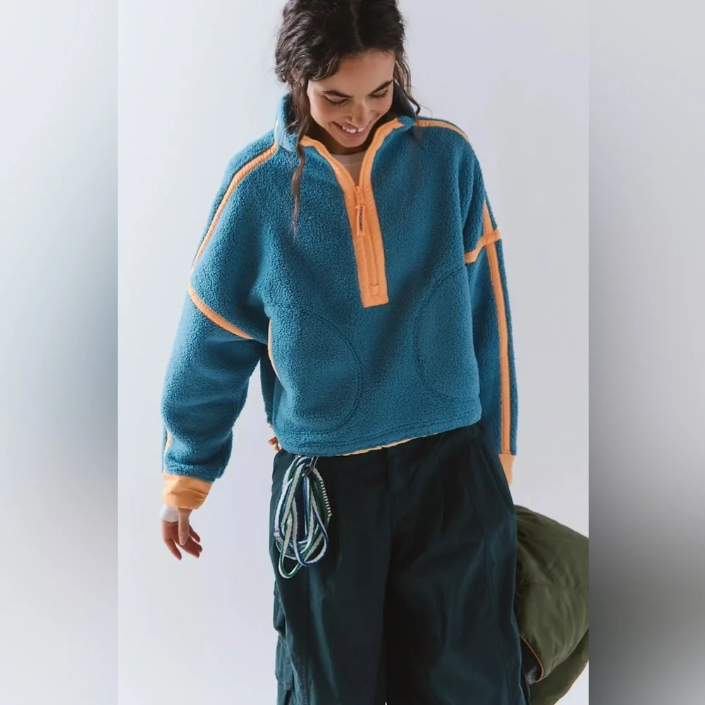 FREE PEOPLE Mountain High Half Zip Fleece S